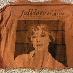 Taylor Swift Urban Outfitters Folklore Album Crop Tee
